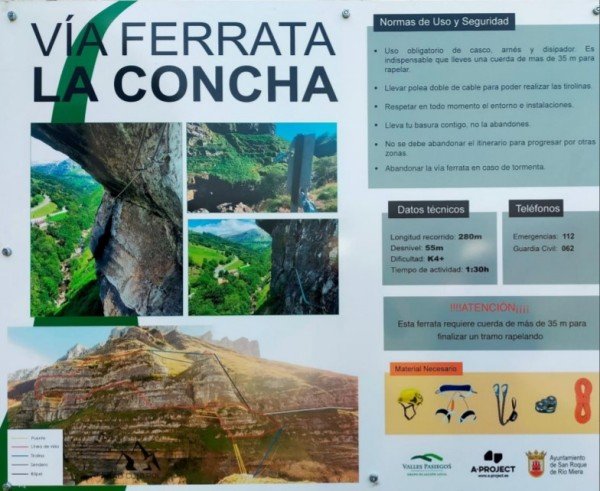 cartel ferrata la concha